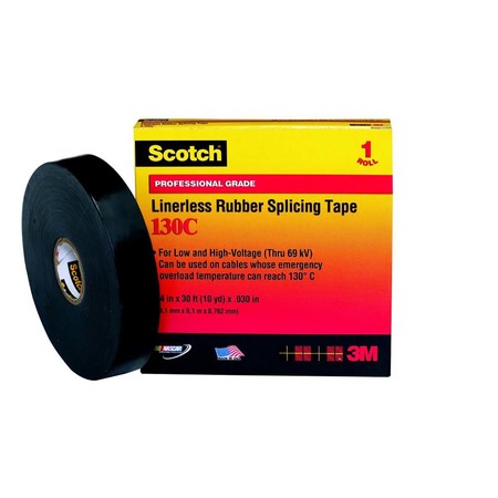 3M Scotch Linerless Rubber Splicing Tape 130C, 1 1/2 in x 30 ft 80610833412